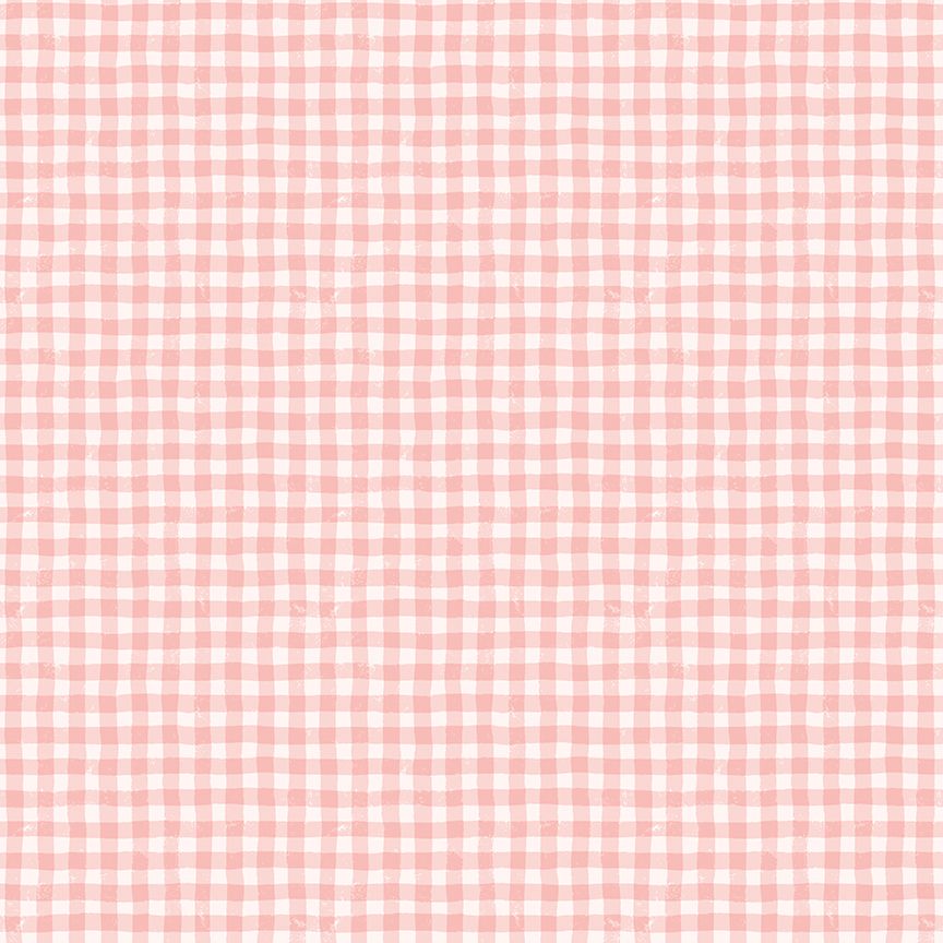Meadow Moments Summer Gingham Pink, Fabric by the Yard