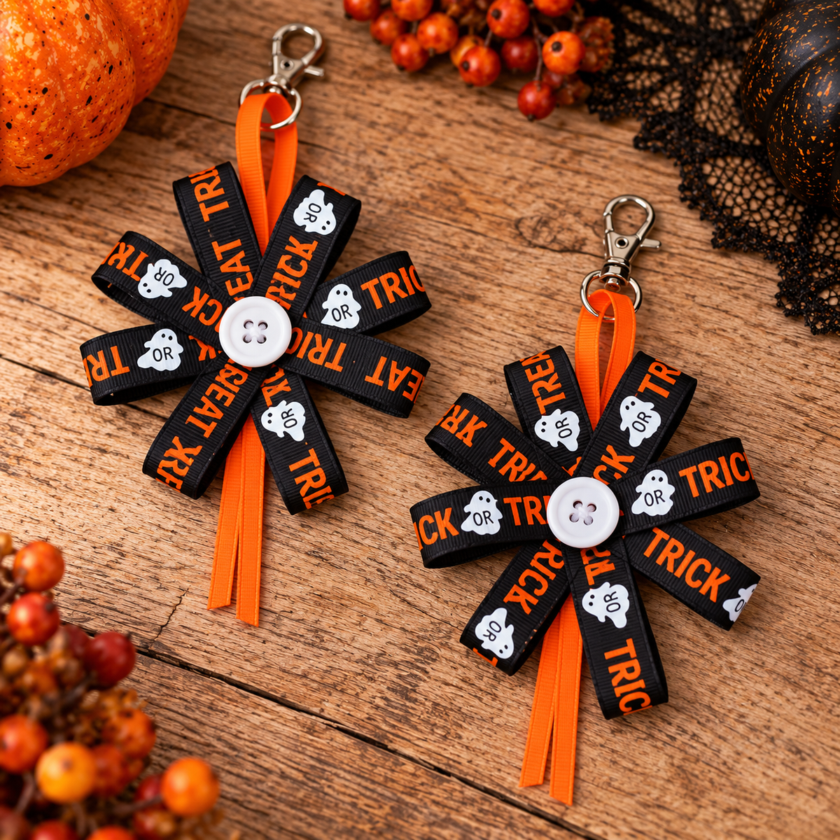 Halloween Trick-or-Treat Flower Purse Charm