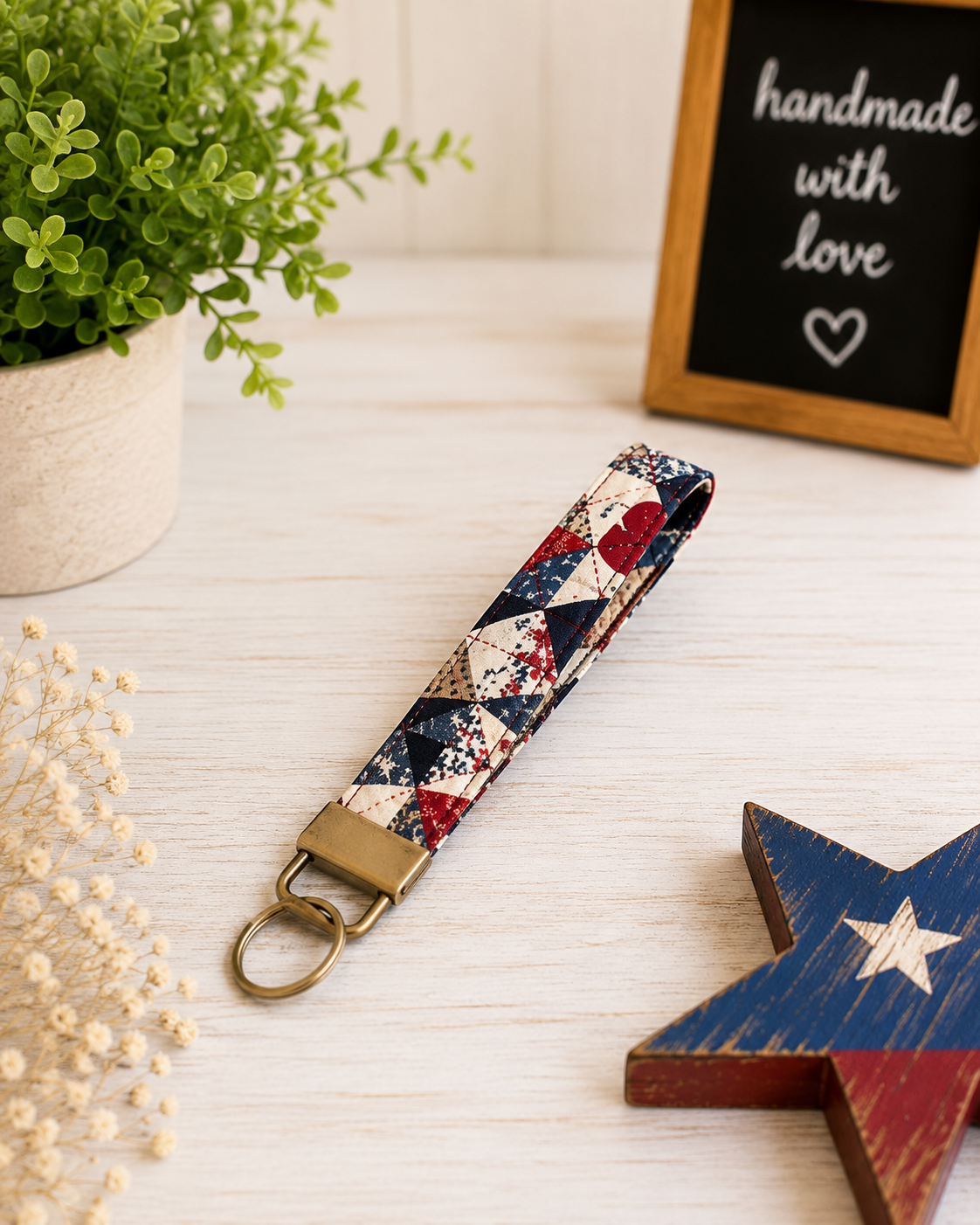 Liberty Lane Collection Patch WorkKey Wristlet