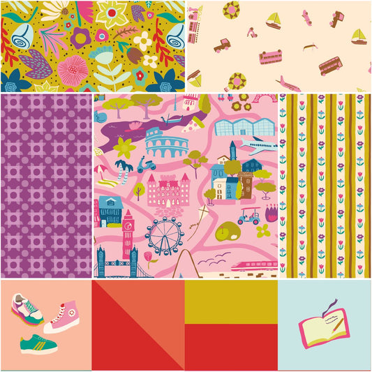 The Genesis of a Journey 1-Yard Bundle Rose, Fabric by the Bundle
