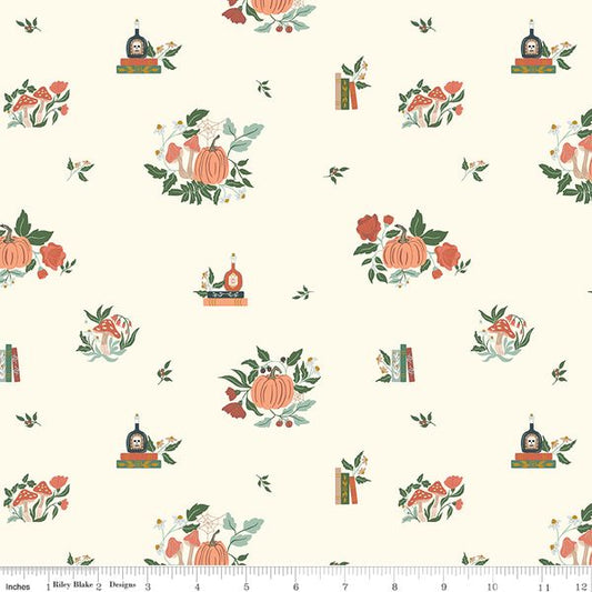 The Apothecary Botanicals Cream Fabric by the Yard