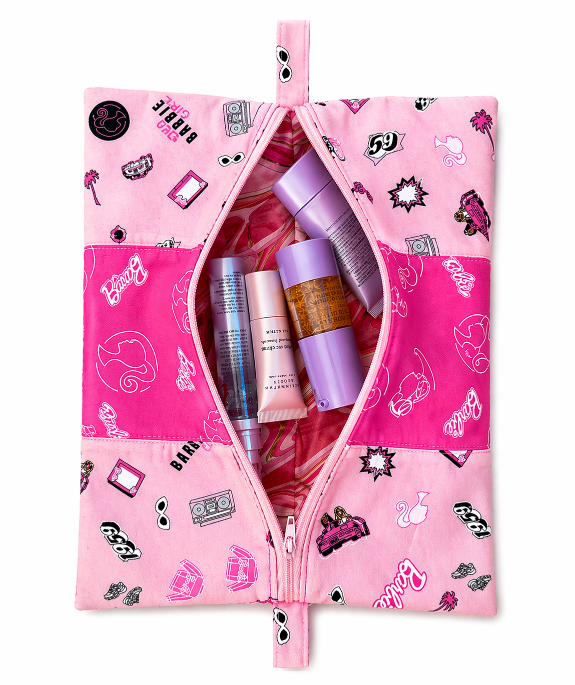 Barbie-Inspired Zipper Pouch – Handmade Cosmetic & Travel Bag