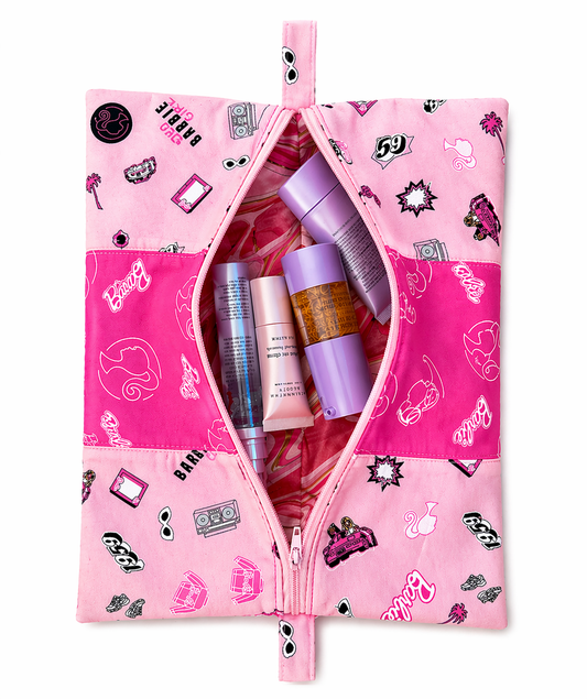 Barbie-Inspired Zipper Pouch – Handmade Cosmetic & Travel Bag