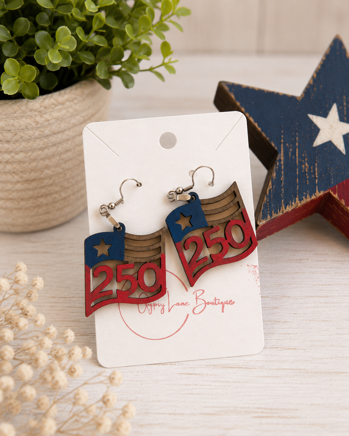 Happy Birthday 250 years America Earrings