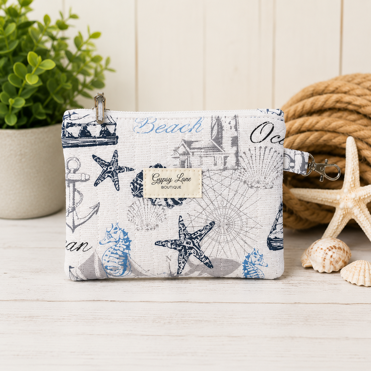 Handmade Nautical Fabric Key Fob