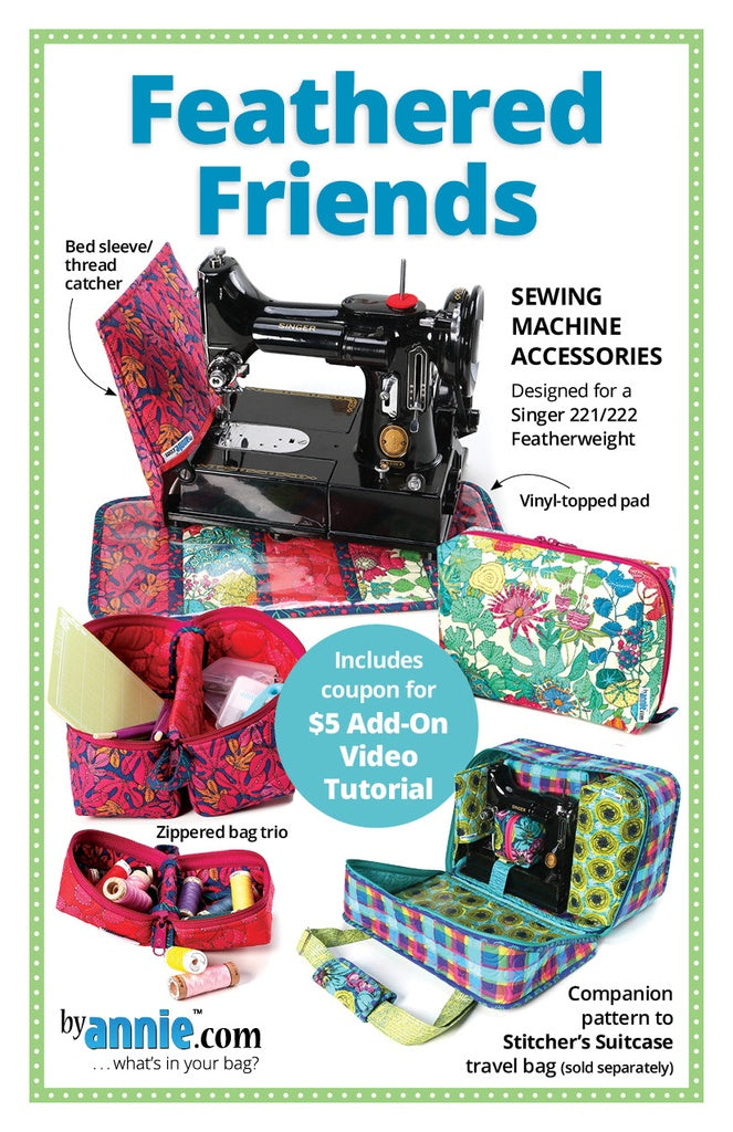 NEW Feathered Friends byAnnie/Patterns by Annie/paper pattern/featherweight machine bag Paper pattern