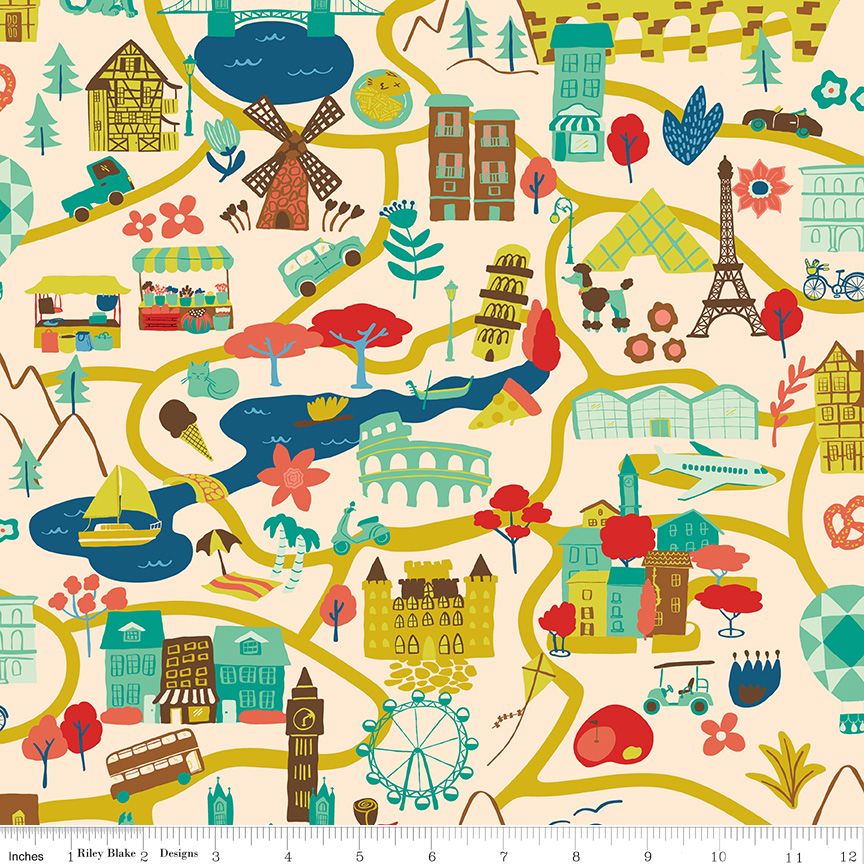 The Genesis of a Journey It Takes a Village - Cream 44"/45" Fabric Cut by the Yard, FABRIC IS CUT CONTINUOUSLY