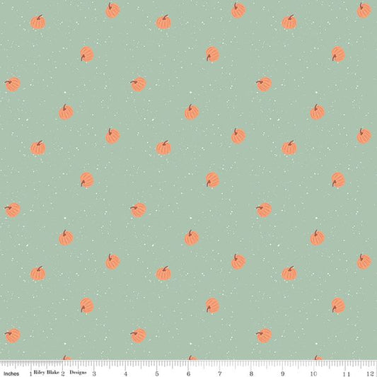 The Apothecary Pumpkin Toss Mint, Fabric by the Yard