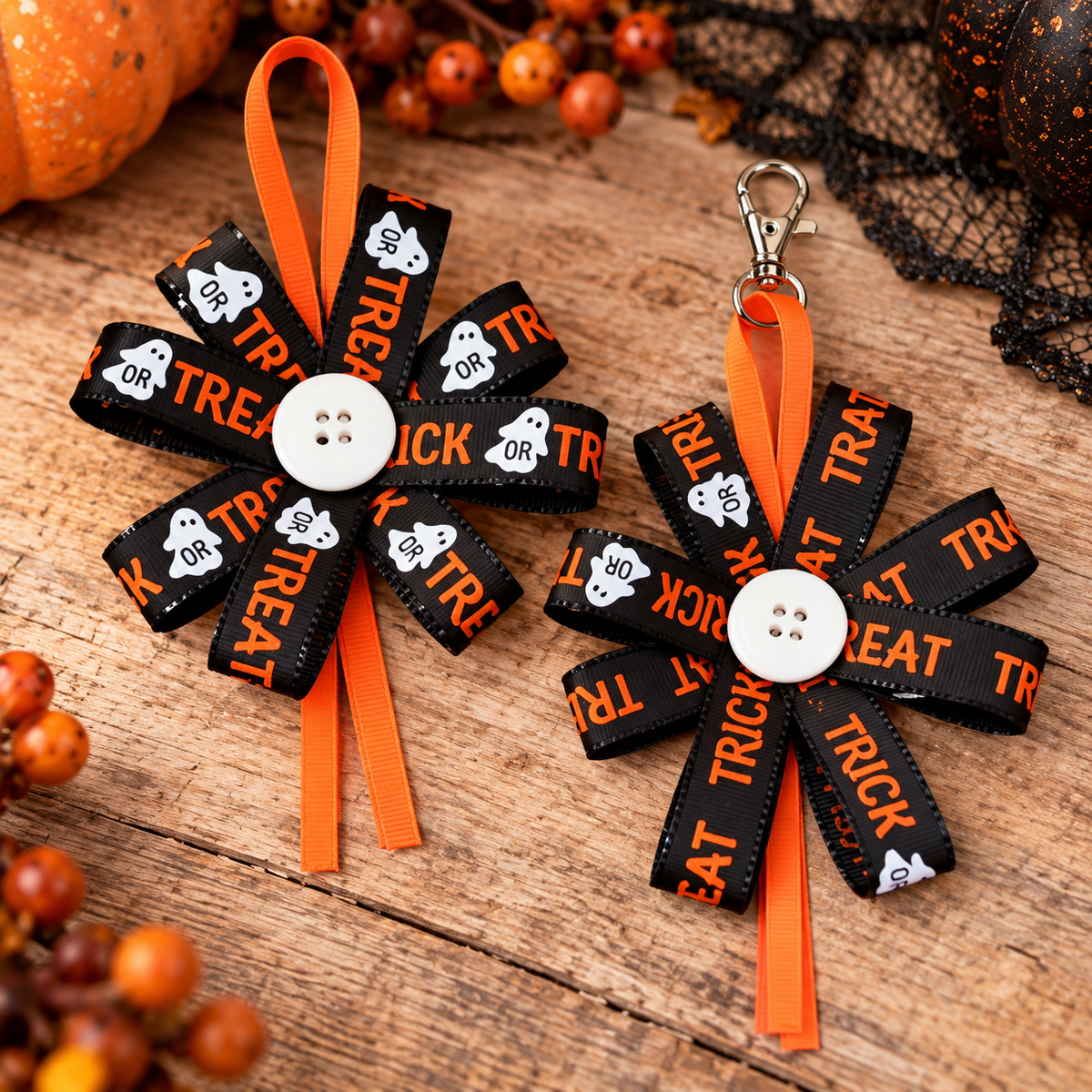 Halloween Trick-or-Treat Flower Purse Charm